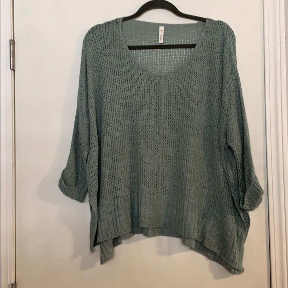 3/4 Sleeve Open Weave Sweater